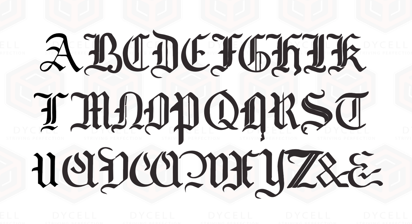 Engraving vector artwork Antique German letters