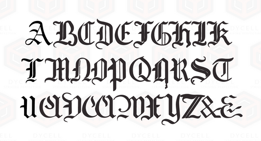 Engraving vector artwork Antique German letters